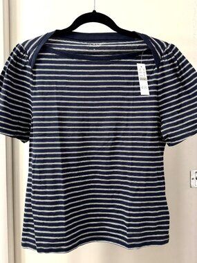 J.CREW Vintage Jersey Puff-sleeve T-shirt in Stripe - NWT - size XL